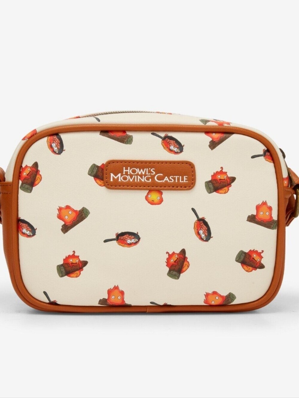 Loungefly Howl's Moving Castle Calcifer Cream & Brown Crossbody Bag